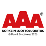 AAA 2026 Bisnode Korkein luottoluokitus